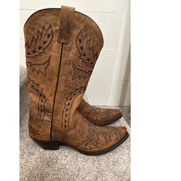 NWOT Dan Post Women's Sidewinder Western Full Grain Tan Mad Cat Leather Boot, 10 - Picture 2 of 10